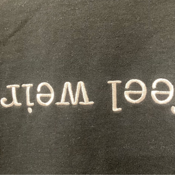 stay weird. Embroidered Sweatshirt Black M - Picture 3 of 8